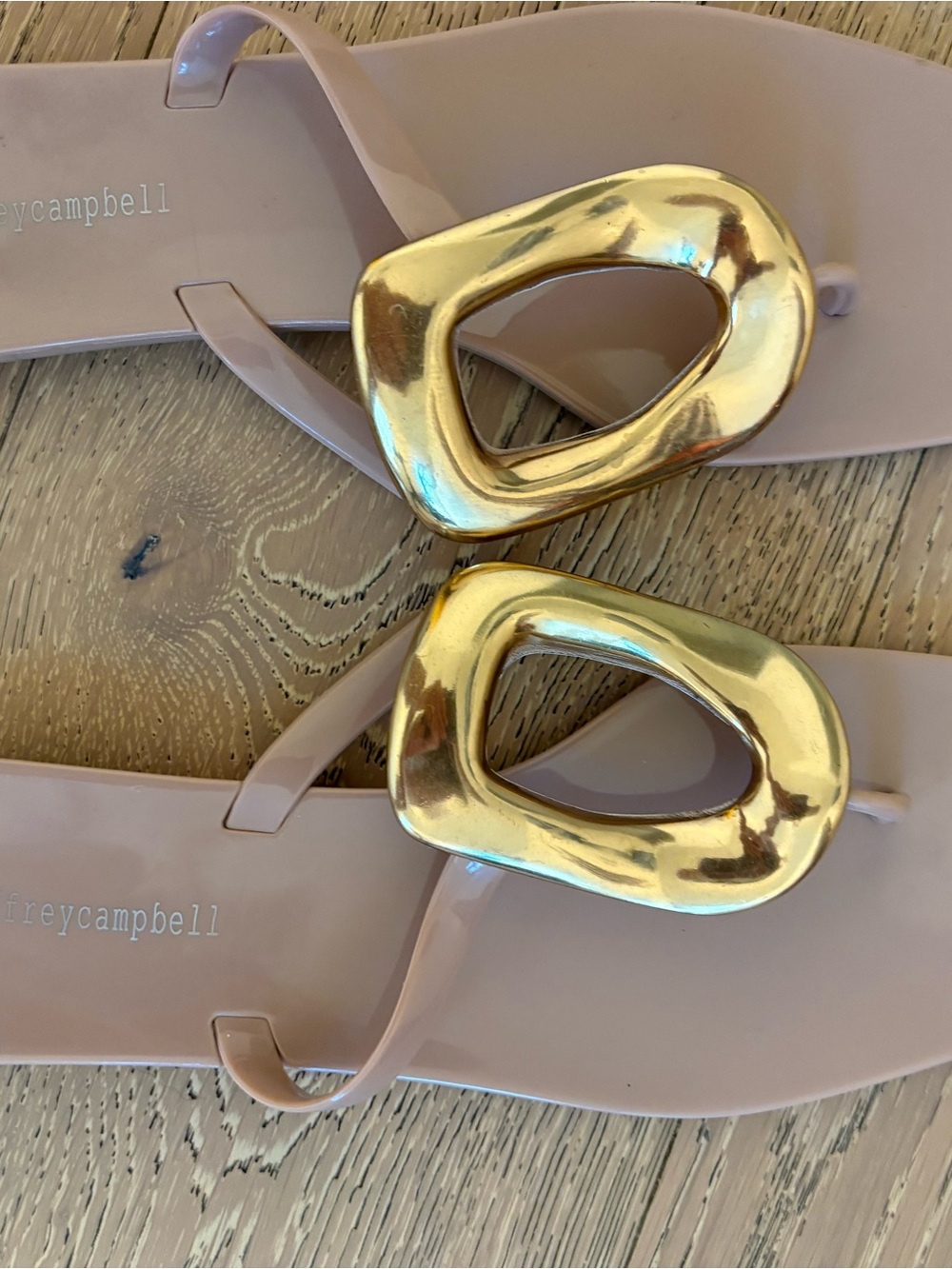 Jeffrey Campbell Blush Pink Sandals with Gold Oval Hardware